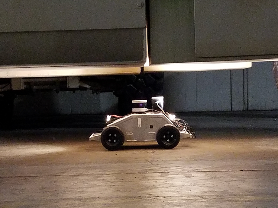 small robotic car on the ground